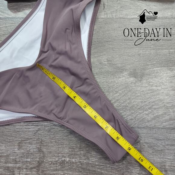 Aleumdr Knot Front Cheeky Bikini Swimsuit Size M - Picture 3 of 4